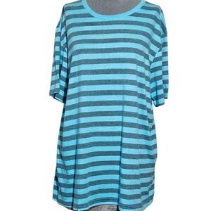 Made in the USA Cotton Blend Striped Tee Size Large